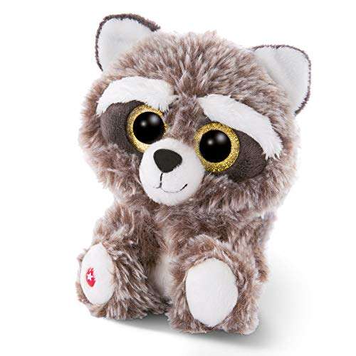 Nici 46621 GLUBSCHIS Cuddly Soft Toy Raccoon Clooney 15cm, Grey