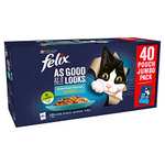 Felix As Good As It Looks Ocean Feasts Cat Food 100 g (Pack of 40). S&S 15% £11.13