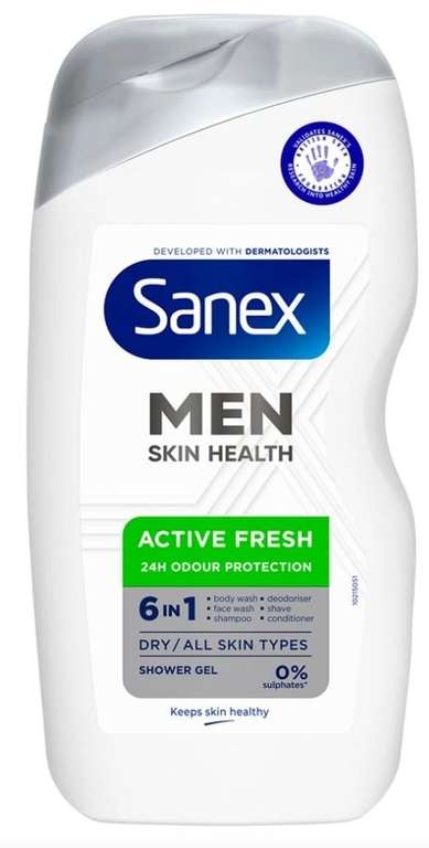 Sanex Men Skin Health Sensitive Care Shower Gel 400ml - Free C&C