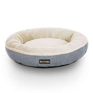 FEANDREA Dog or Cat Bed, Round Donut Shape 55 cm Diameter in Grey for £10.99 delivered using code @ Songmics