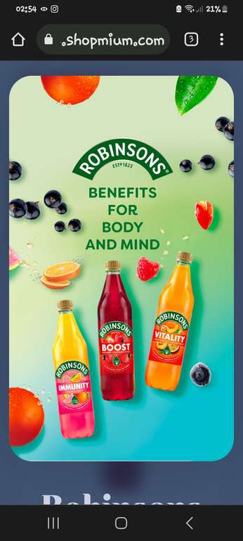 Robinsons Raspberry Strawberry/Orange/peach 750ml (50% OFF Shopmium App)