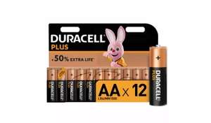 Duracell Plus Alkaline AA Batteries - Pack of 12 £4.90 click and collect (Selected Stores e.g. Long Eaton )Argos