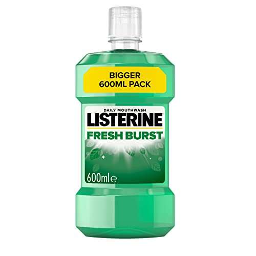 Listerine Fresh Burst Mouthwash, 600 ml - £1.75 with discount at checkout / £1.50 Subscribe & Save + 15% Voucher on 1st S&S @ Amazon