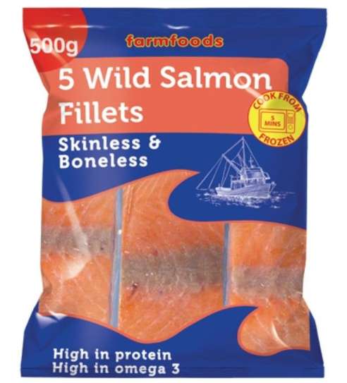 (500g) 5x Wild Caught Skinless & Boneless Salmon Fillets