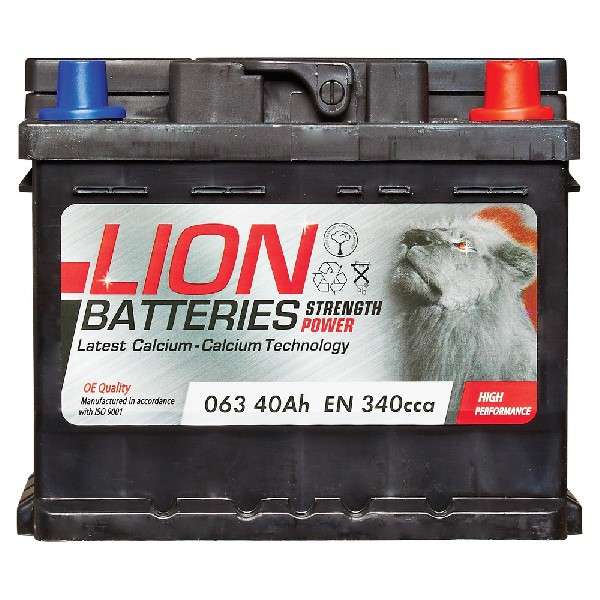 Lion 063 Car Battery - 3 Year Guarantee - w/Code