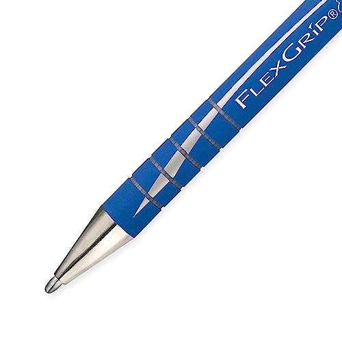 Paper Mate Flexgrip Elite Ballpoint Pens | Large Point (1.4mm) | Blue | Retractable | 12 Count S&S £17.09