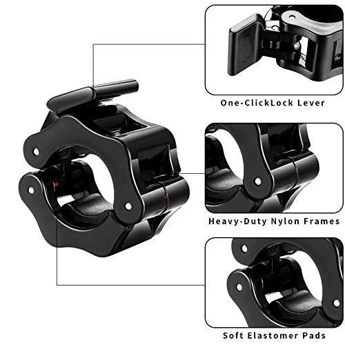 4 Pcs Barbell Clamps, 1 Inch Fast Release Barbell Collar Clips, Non-Slip Barbell Locking Plates Collar Clips - Sold by DingTianYue / FBA