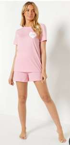 Personalised Pink Heart Initial Pyjama Shortie Set - £6 / £10.99 delivered @ Studio