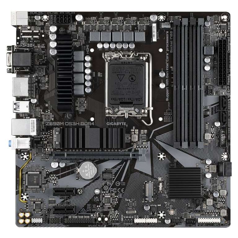 Gigabyte Intel Z690M DS3H DDR4 MicroATX Intel LGA1700 Motherboard - £135.23 @ Tech Next Day