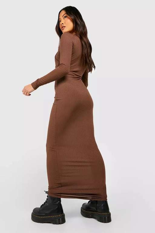 Jumbo Rib Cut Out Detail Maxi Dress - £5.40 + Free Delivery With Code - @ Debenhams sold by Boohoo