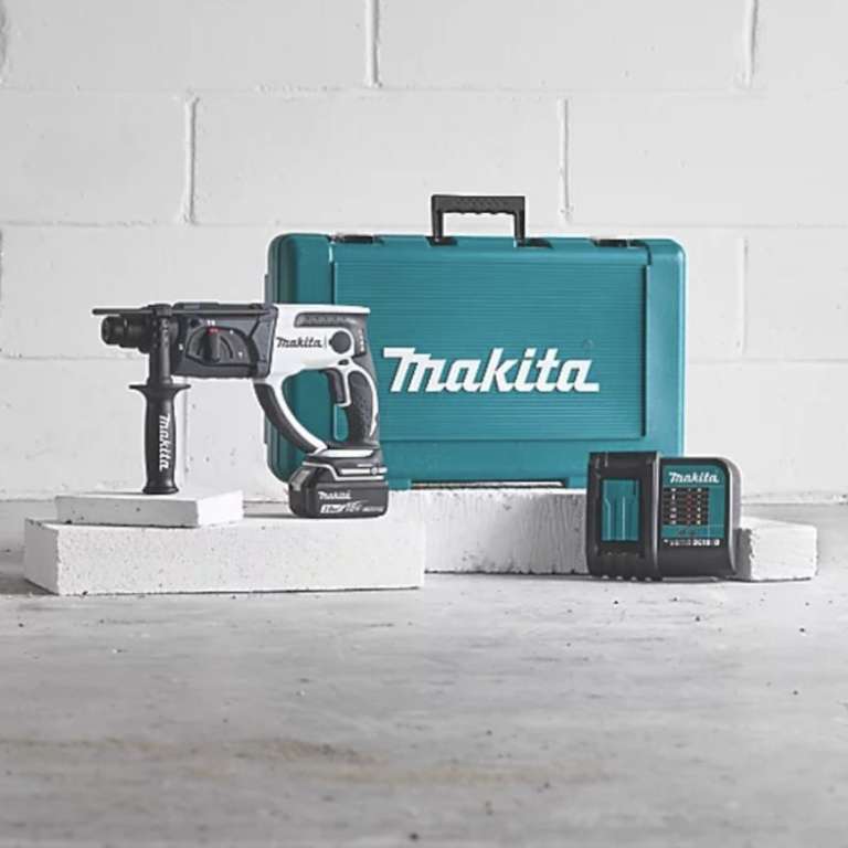 MAKITA DHR202Z 18v SDS Plus Rotary Battery Hammer Drill inc 3.0Ah Battery, Charger, Carry Case £137.70 with code @ PowerToolWorld