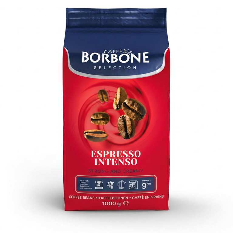 Caffè Borbone Roasted Coffee Beans - Espresso Intenso - Authentic Neapolitan Espresso - Intensity 9/10 -- 1kg Pack