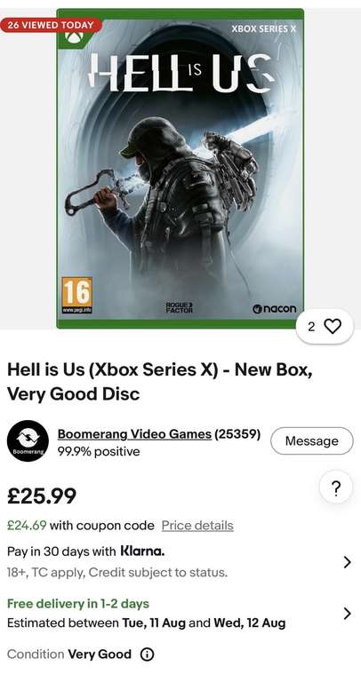 Hell is Us (Xbox Series X) - 24.69 at Boomerang Video Games - New Box ...