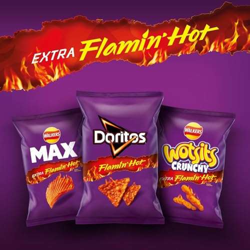 Walkers Max Extra Flamin' Hot Crisps 130g