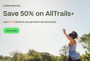 AllTrails+ £3.89 for annual subscription using code and VPN (Indonesia)