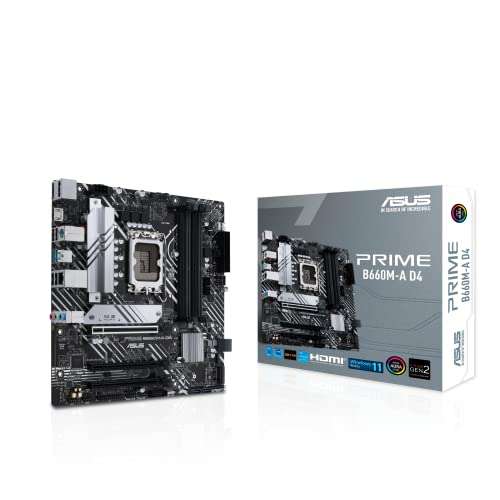 ASUS PRIME B660M-A D4 Micro ATX Motherboard £104.90 @ Amazon