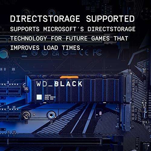 WD_BLACK SN850X 2TB M.2 2280 Game Drive with Heatsink PCIe Gen4 NVMe up to 7300 MB/s