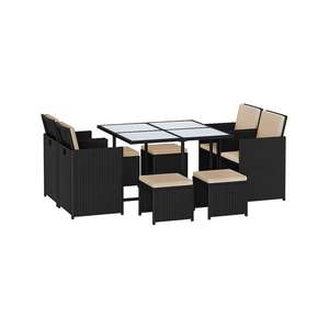 SONGMICS Set of 9 PE rattan outdoor patio furniture in black and beige garden furniture set for £329.99 delivered using code @ Songmics