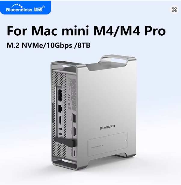 Blueendless MAC 909 Mac Mini M4/M4 Pro Dock with NVMe SSD Enclosure, 4K 60Hz HDMI, 10Gbps USB-C, SD/TF - W/Code - Blueendless Global Store