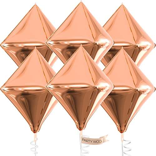 Rose Gold Rhombus Balloons 6 Pack - sold by PartyWoo / FBA