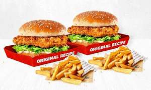 Big Deal for 2 - Two Original Fillet Burgers & Fries £5.99 App Exclusive @ KFC