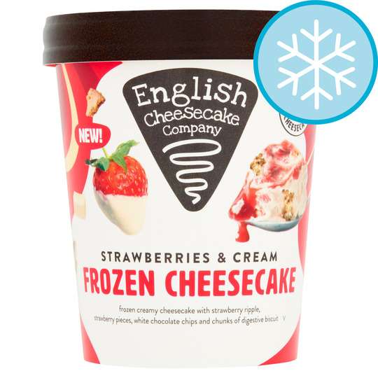 English Cheesecake Company Ltd Strawberry & Cream Frozen Cheesecake 350G £2.40 Clubcard Price @ Tesco