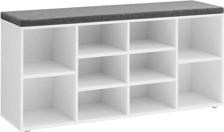 Vasagle Shoe Bench Storage Cabinet (White / Natural) W/Code