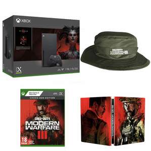 Xbox Series X + Free Diablo IV Pack Call of Duty: Modern Warfare III Cross-Gen Bundle Call of Duty MW3 Captain Price Hat