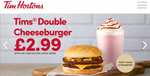 Main menu item for 2.99 with a purchase of medium or large beverage @ Tim Hortons