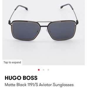 HUGO BOSS Matte Black 1191/S Aviator Sunglasses - Free C&C