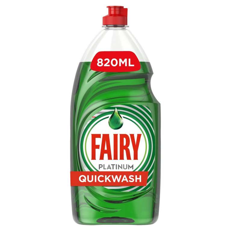 Fairy Washing Up Liquid Platinum Quickwash Original 820ml