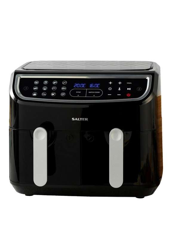 Salter EK4548 Dual Cook Pro Double Basket Air Fryer 8.2L (3 Year Warranty) - £130 + Free Click & Collect @ Very