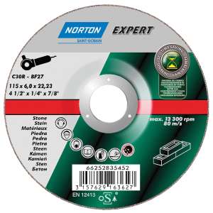 Norton Expert Stone Grinding Disc 9 ,inch 230 x 6 x 22.23mm - 30p a disc (Free Click & Collect) @ Jewsons