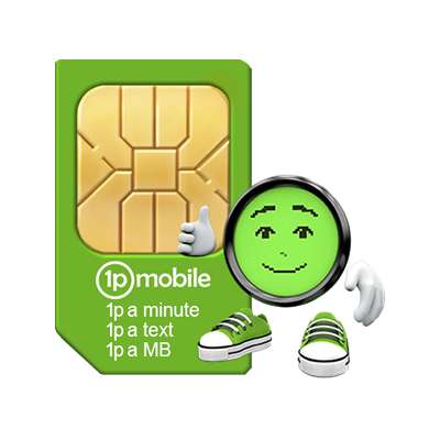 1p mobile One Year Flexi. 1p a minute, 1p a text, 1p a MB - EU roaming too - No contract, No monthly fee - PAYG
