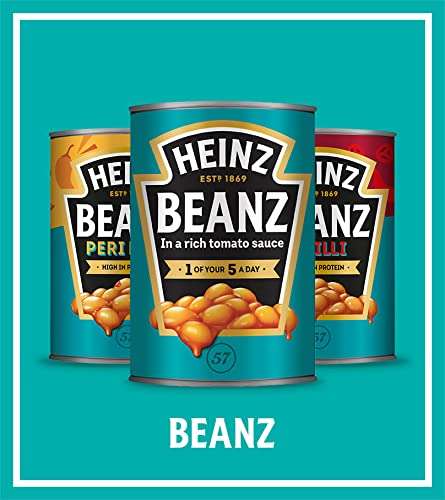 Heinz Beanz, 415 g (Pack of 12) - Vegan Baked Beans in a rich Tomato Sauce £8.99 @ Amazon - Prime Exclusive