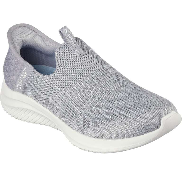 Skechers Women's Ultra Flex 3.0 Smooth Step Sneaker (Light Grey Jersey Knit) - select sizes