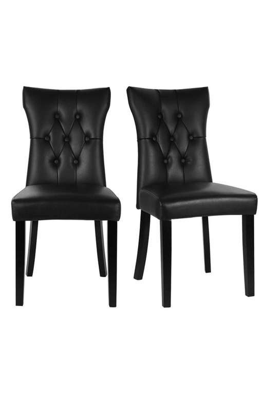 2Pcs Leather High Backrest Dining Chairs - Sold & Delivered By Living & Home