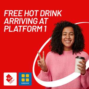 Free hot drink from Greggs with any train ticket when booked via Virgin Trains Ticketing