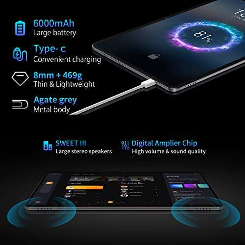 TECLAST T40S 2K Tablet 10.4" 8+8GB/128GB/IPS/5G/2.4G/mediatek mt8183/GPS/OTG/Face ID/Metal (2023) using voucher @ TIAN XING GROUP FBA