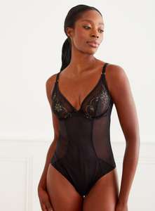 Black Gold Lace Detail Non-Padded Body Now £11 with Free Click and Collect From Argos