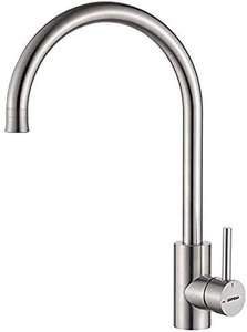 GRIFEMA G4008-1 Irismart, Kitchen Tap with Hand Shower, Sink Mixer, Stainless (with shower sprayer) - £18.11 @ Amazon