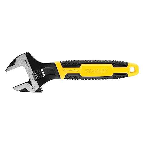 STANLEY MAXSTEEL Adjustable Wrench 30 x 200 mm Protective Phosphate Finish and Ergonomic Bi Material Handle 0-90-948