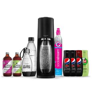 Sodastream TERRA+ 2 x 1ltr bottles+ 1 x 500ml bottle+ 1 x Gas canister+ 6 flavours of syrup £83.96(Extra 10% off with sign up)@SodaStream