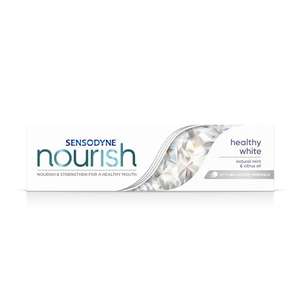 Sensodyne Nourish Healthy White Toothpaste For Sensitive Teeth, Vegan Friendly, Gentle Whitening, 75ml (£1.90 S&S - £1.70 Max S&S)