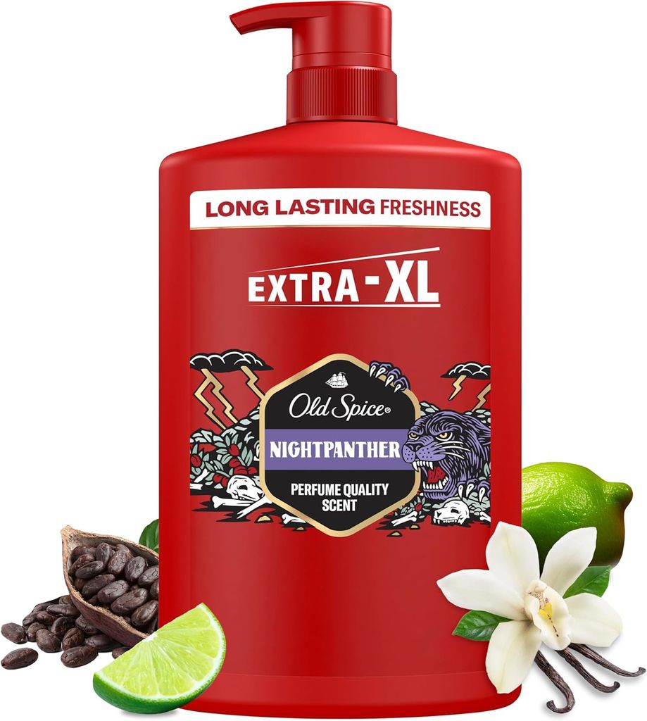 Old Spice Night Panther Men’s Shower Gel & Shampoo 1000ml, Multi-Use 3-in-1 Body-Hair-Face Wash £2.85 s&s