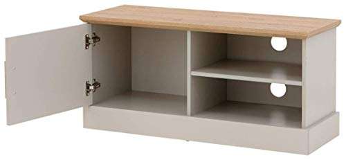 GFW Kendal Oak Small Unit with Display Shelves & Storage, Wooden Entertainment & TV Stand Cabinet (H48cm x W100cm x D39cm) £39 @ Amazon