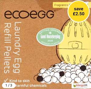 ecoegg Fragrance-Free Laundry Egg Refill Pellets 50 Washes now £2.50 + Free Collection @ Wilko