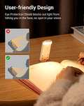 DEWENWILS Book Reading Light, Amber and Warm White Clip On LED with USB Rechargeable - Sold by DewenwilsDirect