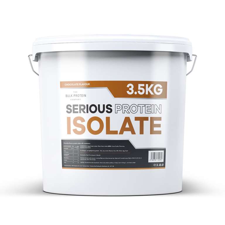 The Bulk Protein Company Serious Protein Isolate – 3.5kg x 3 = 10.5KG W/code