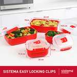Sistema Heat and Eat Microwave Set | 4 Rectangular Food Containers with Lids £12.35 @ Amazon